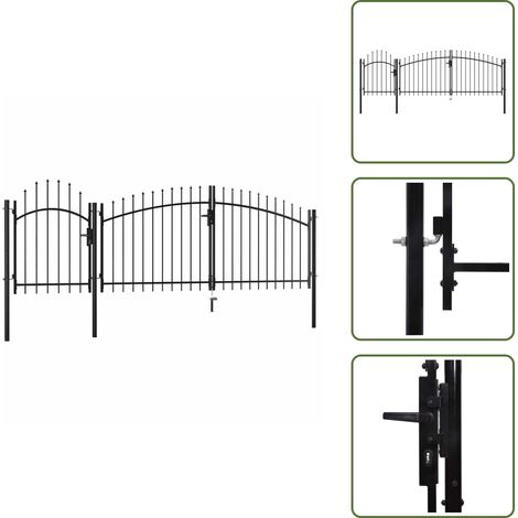 Gartentor Stahl 1,5x4 m Schwarz - Gartentor - Stahltür - Zaunsystem - Einfahrtstor - Absperrgitter