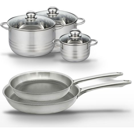 Lot de 2 poêles 24/28 cm et 3 faitouts 14/20/24 cm Elo Relief Passion (1/5)