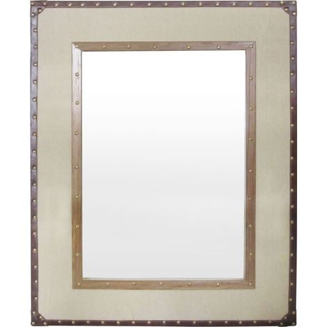 Premier Housewares Natural Linen and Cotton Mix Mirror (1/2)