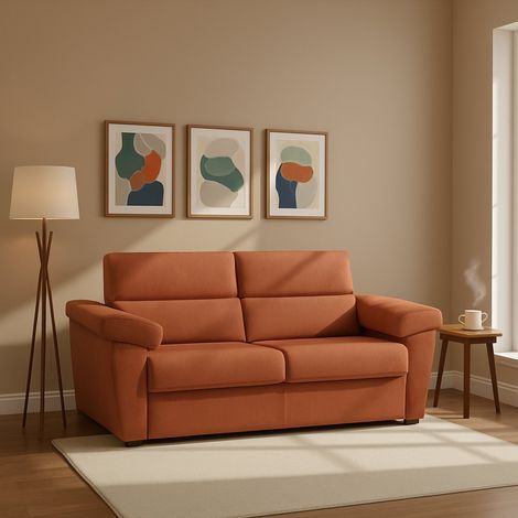 Zweisitzer-Schlafsofa Seui, abnehmbarer Bezug, Stauraum, Klappöffnung, Made in Italy, 185x95 cm, Orange (1/5)