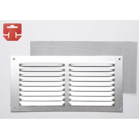 Grille aération VMC en aluminium naturel 200x100mm – Protection contre insectes – Installation rapide sur fenêtres et portes