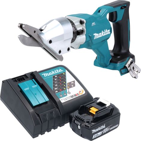 Makita DJS 800 RF1 Akku Faserzementschere 18 V Brushless + 1x Akku 3,0 Ah + Ladegerät