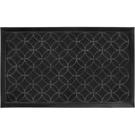 Tapis d'Entrée Rectangle "Emilio" 45x75cm Noir