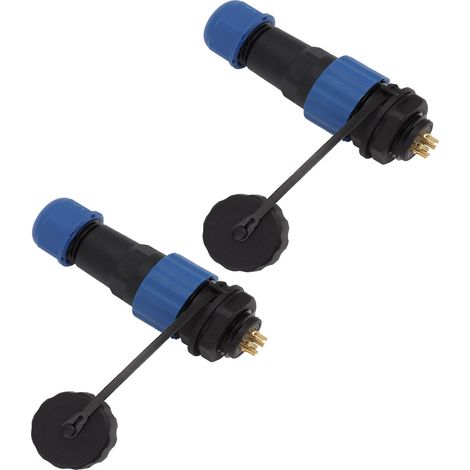 connecteurs aéronautiques étanches SD16 IP68, fiche femelle SD16, prise mâle, filetage G3/8, écrou arrière SD16 à 6 broches (1/5)