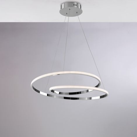 Plafoniera Moderna Malena Con Led Integrato Metallo E Alluminio Cromo Lucido (1/4)