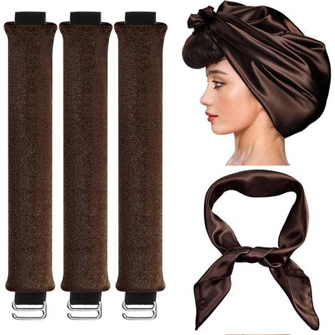 3er-Pack Lockenwickler Ohne Hitze, Seidentuch Haarwickler & Samt Lockenband für Wellen (1/2)