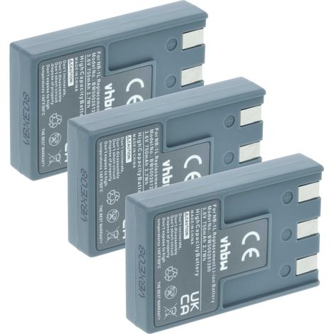 vhbw 3x Akku kompatibel mit Jendigital JD 3.3 x 4ie, JD 5.2 z3 MPEG4, JD 6.0 z3 MPEG4 Kamera (750 mAh, 3,6 V, Li-Ion) (1/5)
