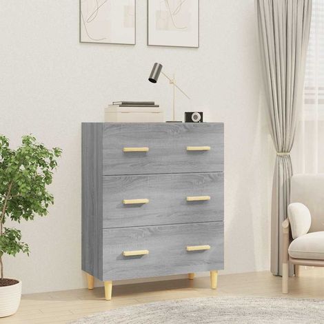vidaXL Buffet Sonoma gris 70x34x90 cm Bois d'ingénierie (1/5)