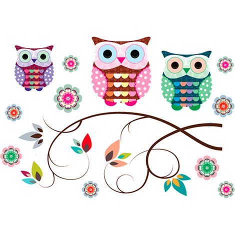 Stickers Muraux Hiboux (1/2)