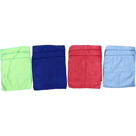 12 chiffons nettoyants 4 couleurs différentes forte absorption d'eau microfibres réutilisables pour cuisine voiture meubles (1/5)