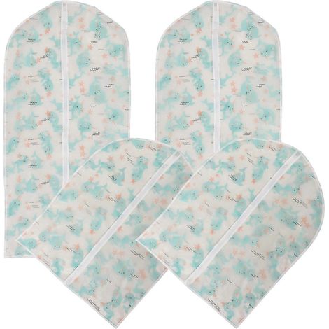 Housse à vêtements bleue anti-poussière pour usage domestique, lot de 4 pièces en PVC (1/5)