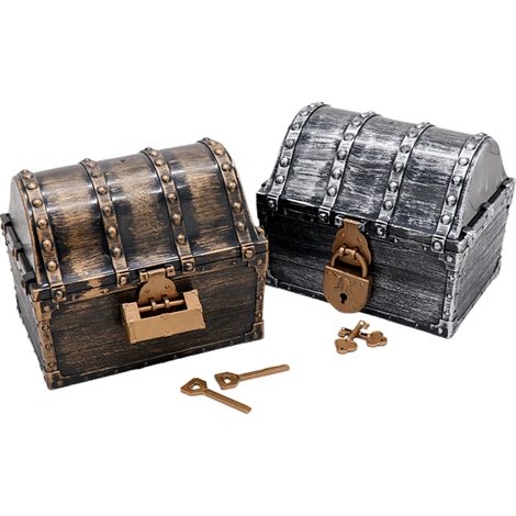 Coffret au trésor de pirate pour enfants, boîte de rangement pour bijoux vintage, cadeau idéal pour les amis et la famille (1/5)