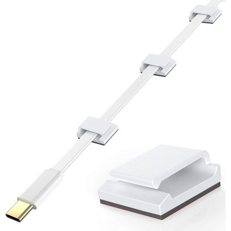 Set mit 20 verstellbaren, selbstklebenden Kabelbindern aus hochwertigem Acryl zur Organisation von Elektrokabeln, ideal für Büros, … (1/5)