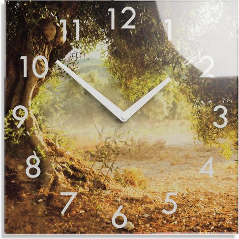 Moderne, geräuschlose Wanduhr Sommerbaum (1/4)