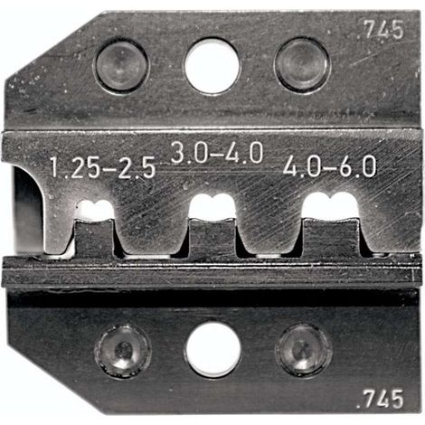 624 745 3 0 Rennsteig Werkzeuge GmbH Crimpeinsatz für Flachstecker gerade und 90° seitlich nach rechts Querschnitt 1,25mm² - 6mm² - 1 Stück
