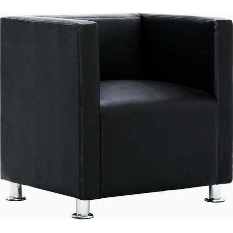 Maison Exclusive - Würfel-Sessel Schwarz Kunstleder