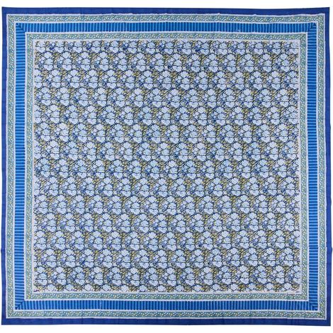 Housse décorative carrée bleu jaune 270x270 Sibari
