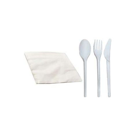 POSATE CON TOVAGLIOLO SET 4 PZ.100 CPLA - 5 confezione XTRA