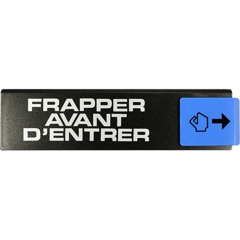 Plaque de porte Frappez avant d'entrer - Europe design 175x45mm - 4260853