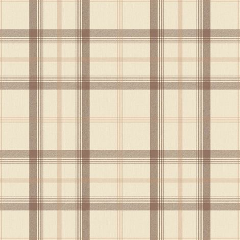 Neutral Check Wallpaper Beige Cream Tartan Plaid Traditional Country Style Decor (1/4)