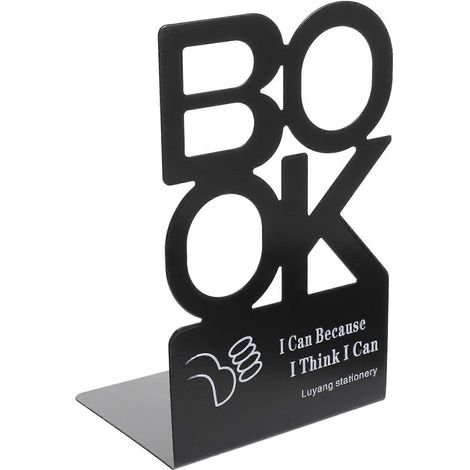 paire de serre-livres décoratifs en forme de lettres, organisateur de livres créatif pour la maison ou le bureau-21x13cm-Black