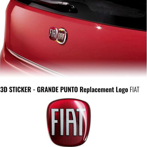 Adesivo Fiat 3D Ricambio Logo per Grande Punto - Confezione: POSTERIORE - Colore: COLOR