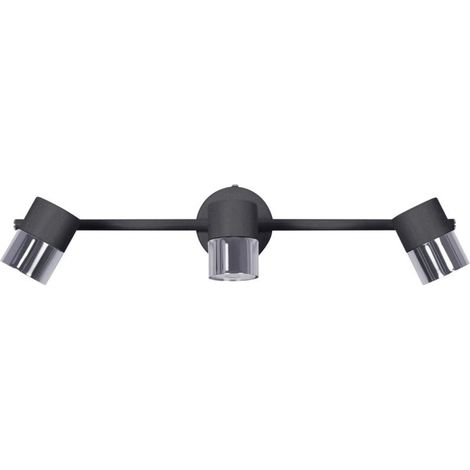 Spot encastré à 3 lumières, noir, 9 x 50 x 8 cm IP20 Spot de plafond (1/5)