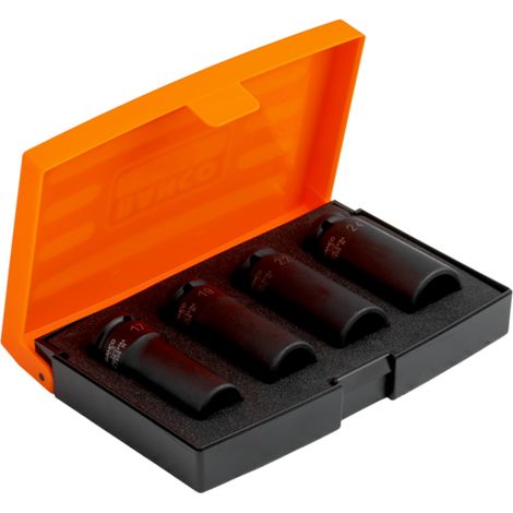 Bahco 1/2 Kraft-Steckschlüssel-Satz, lange Ausführung, metrisch, Sechskant, phosphatiert - 4-tlg. (1/5)