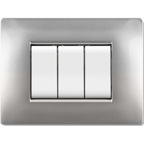 PLACCA LIFE Q LIVING PLAST ALLUMINIO CHIARO 7P