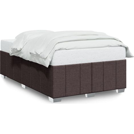 Maison Exclusive - Cadre de lit sans matelas marron foncé 120x200 cm tissu (1/5)