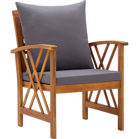 Maison Exclusive - Sedie da Giardino con Cuscini 2 pz in Massello di Acacia