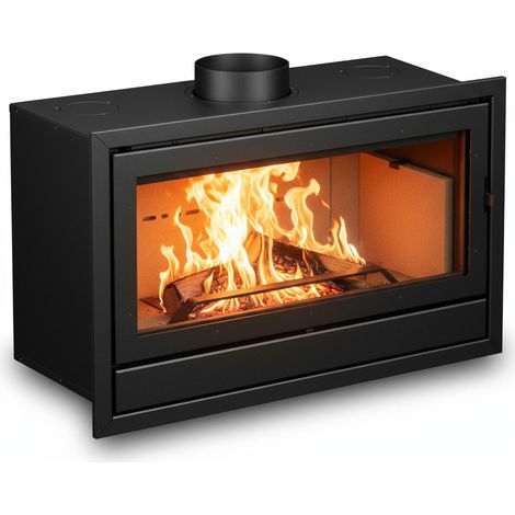 Cassette de leña Muspel Hodur 100 16 kW con doble turbina axial Cristal SCHOTT ROBAX, bajas emisiones y alta eficiencia (1/5)