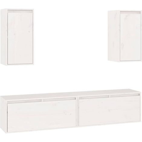 Meubles TV 4 pcs,Banc TV,Armoire TV Blanc Bois massif de pin CFW522742 (1/5)