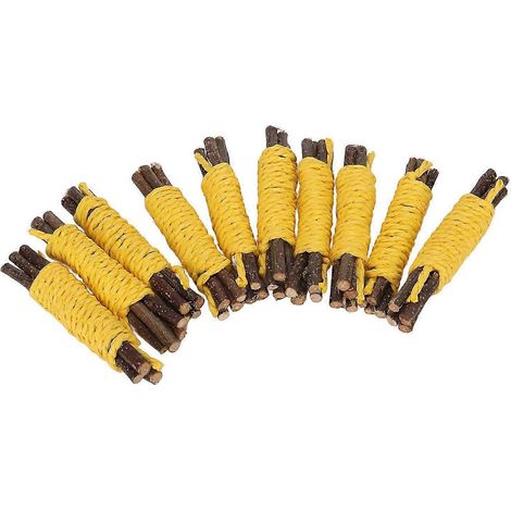 10 bâtonnets à mâcher pour hamster, branches de pommier et corde en papier tressée, jouets à ronger en bois pour hamster et lapin. (1/3)