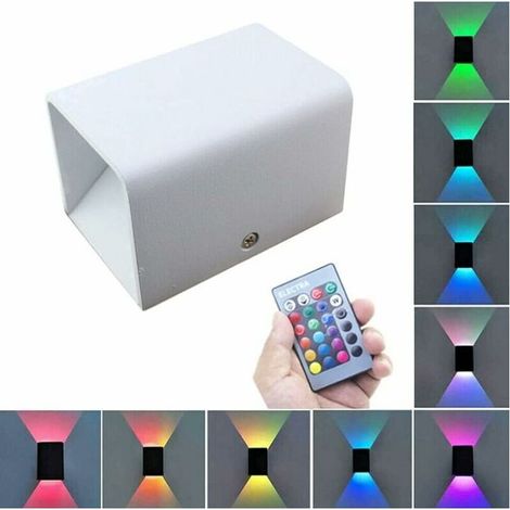 1 Stück 5W LED Wandlampe Innen, Stimmungslicht mit RGB Dimmer, Modern Up Down Licht Wandlicht Wandbeleuchtung aus Aluminium Flurlampe Wand Beleuchtung für Wohnzimmer Schlafzimmer Treppenhaus (1/5)