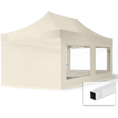 TOOLPORT 3x6 m Pop up Gazebo incl. 4 side panels with steel frame for instant shelter cream (1/5)