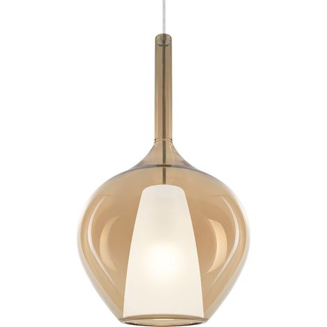 Ideal Lux KALIQUE Suspension en forme de dôme de 28 cm, ambre, 1 x E27 (1/2)