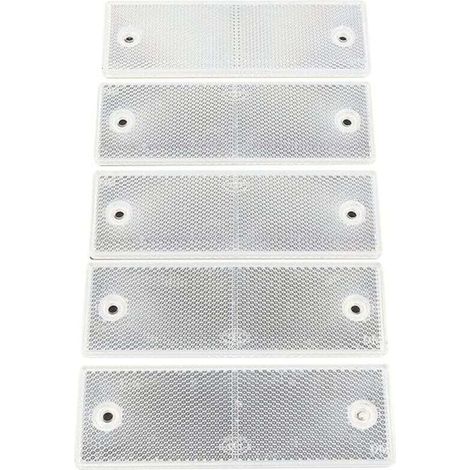 10 Pièces Réflecteurs Camion, Avertissement Réfléchissant Plaque, Réflecteurs pour Remorques Et Camions, Universel Plastique Blanc Réflecteur Marqueur pour Remorque (1/4)