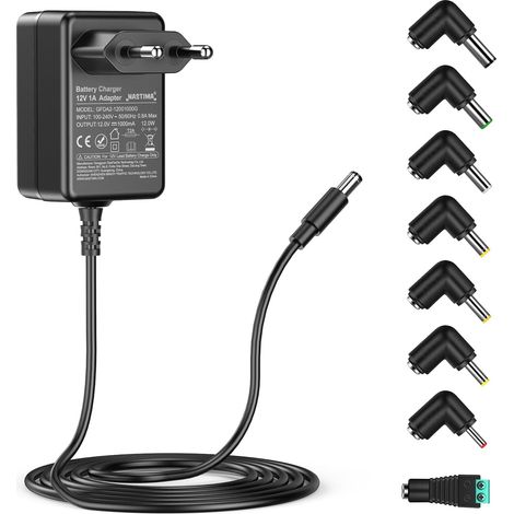 Chargeur 12V 1A pour Voiture Électrique pour Enfants Pour Voiture Électrique pour Enfants, SUV ATV, moto, etc., Chargeur Universel 12V avec Voyant Lumineux, Équipé de 8 Types de Convertisseurs (1/5)