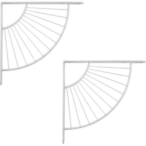 Set di 2 supporti per mensole triangolari con bordi decorativi, robusti, per casa, ufficio e sala da pranzo, 15 × 15 cm, bianco (1/5)