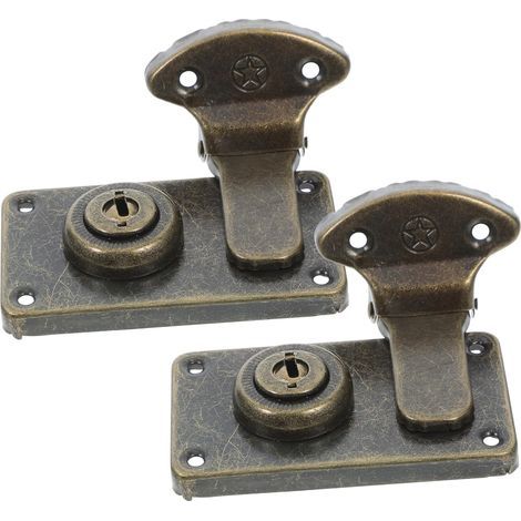 Serrure Pour Valise Vintage 2 Pièces Loquet Double Verrouillage En Fer Pour Bagages Et Coffres Design Antique Sécurité Ergonomique Portable (1/5)