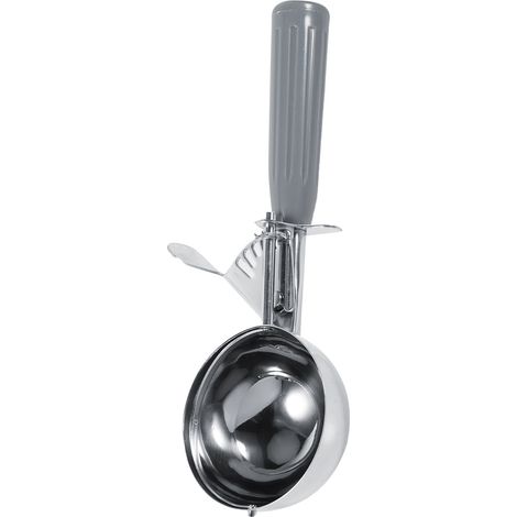 Cuillère à glace et fruits en acier inoxydable, manche plastique, ustensile de cuisine pratique, diamètre 7,2 cm, cuillère à dessert robuste (1/5)