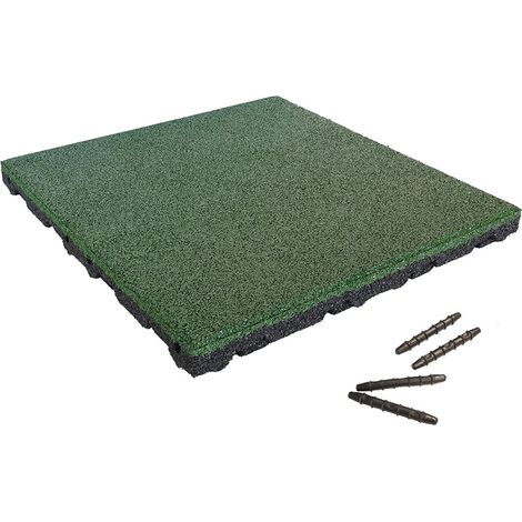Vivol – Dalle amortissante extérieure 55mm – 50x50cm – Matériau pneus recyclés – Effet anti-dérapant pour aires de jeux