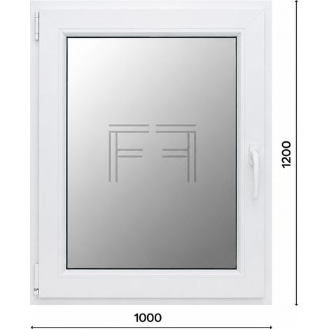 Fintex-finestra in PVC bianco singola anta 1000X1200 apertura a sinistra, doppio vetro, PROFILO A L (1/3)
