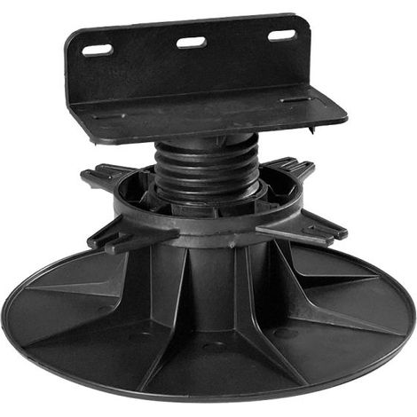 Plot réglable pour terrasse bois et composite – Hauteur 75 à 115 mm – Résiste jusqu'à 1000 kg – Installation rapide sur lambourdes – Verindal (1/4)