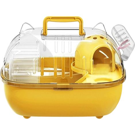 1 Sac de transport, Couvercle transparent, Plastique PP, Bouteille d'eau incluse, Pour hamsters et petits rongeurs