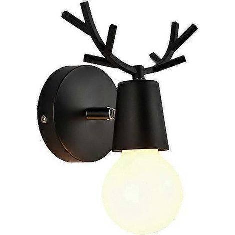DWW-Noir Applique murale Applique Moderne Cerf