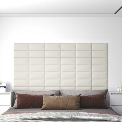 Wandkopfteilen 12 pcs Creme 30 x 15 cm Samt