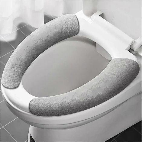 Housse de siège de toilette (2 paires) en flanelle douce, coussin lavable et réutilisable, universelle pour l'hiver (1/5)