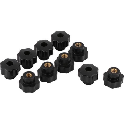 10pcs Universal Black Color Plastic Round Shape Knob Handle M625 for Machine Tool